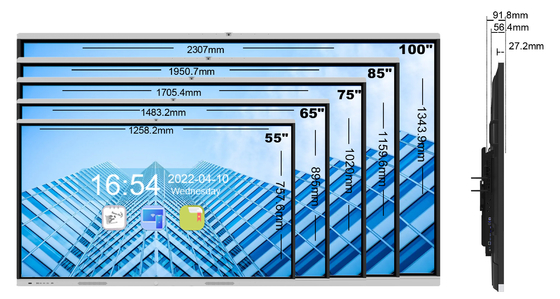 98 Inch Touch Screen Monitor For Conference Room Frosted Glass Material